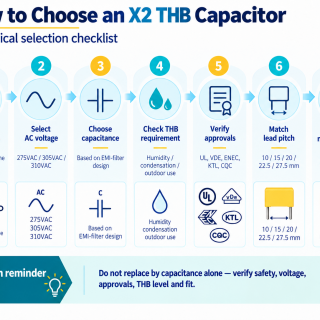 X2 THB3 Film Capacitors for 85°C/85%RH Harsh Environments